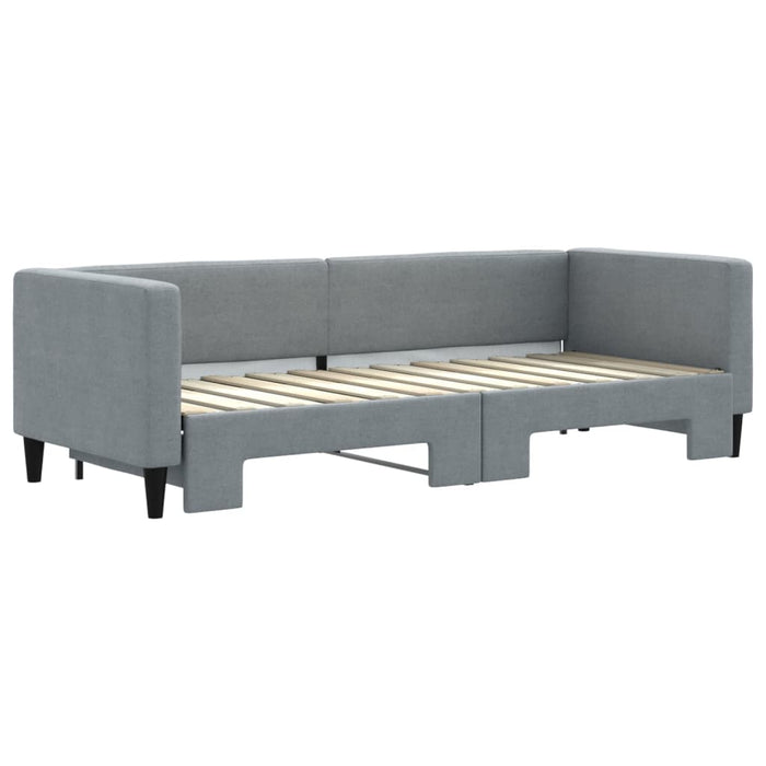 Pat de zi cu extensie, gri deschis, 80x200 cm, textil - WALTI WALTI