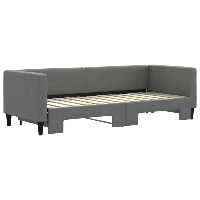 Pat de zi cu extensie, gri închis, 80x200 cm, textil - WALTI WALTI