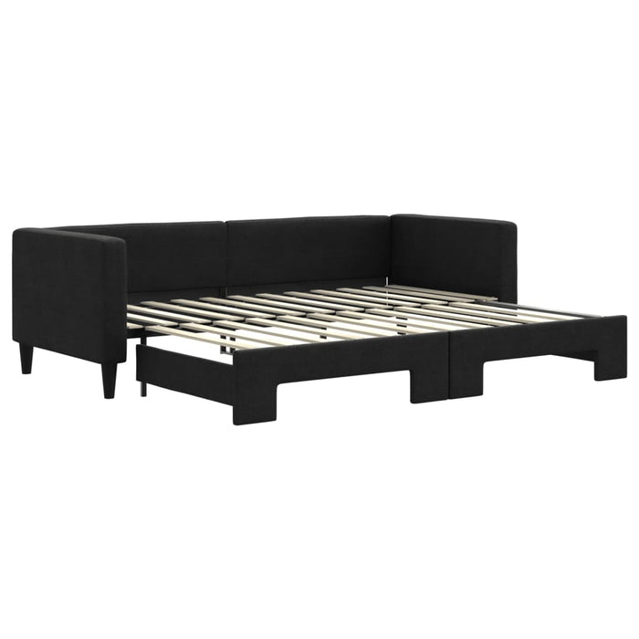 Pat de zi cu extensie, negru, 80x200 cm, textil - WALTI WALTI