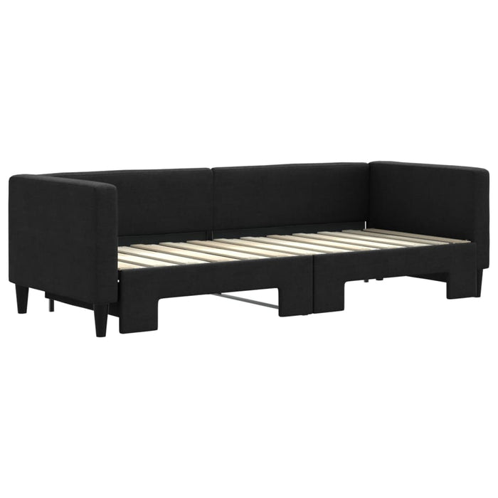 Pat de zi cu extensie, negru, 80x200 cm, textil - WALTI WALTI