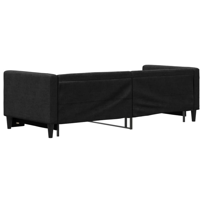Pat de zi cu extensie, negru, 80x200 cm, textil - WALTI WALTI