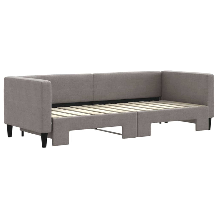 Pat de zi cu extensie, gri taupe, 80x200 cm, textil - WALTI WALTI