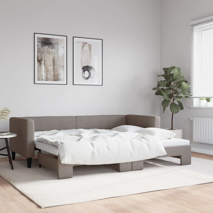 Pat de zi cu extensie, gri taupe, 80x200 cm, textil - WALTI WALTI