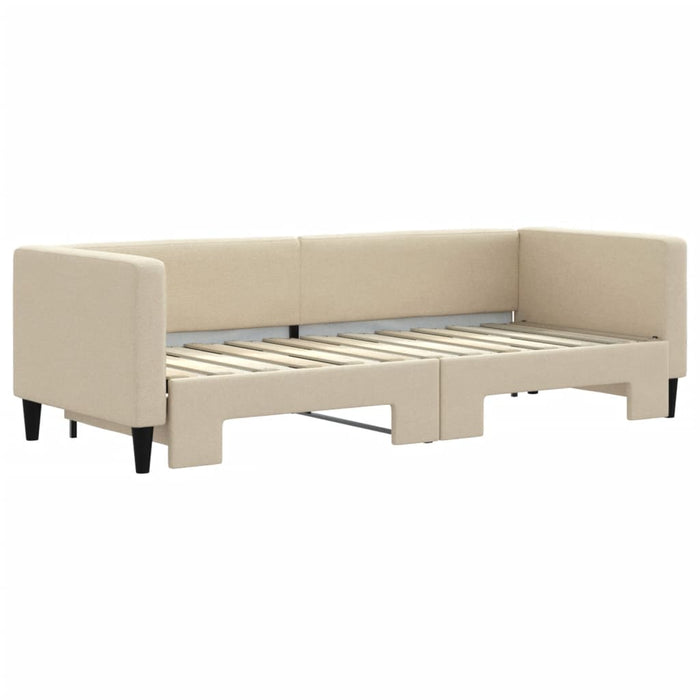 Pat de zi cu extensie, crem, 80x200 cm, textil - WALTI WALTI