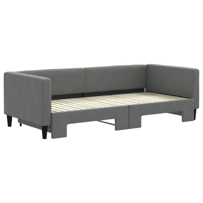 Pat de zi cu extensie, gri închis, 90x200 cm, textil - WALTI WALTI