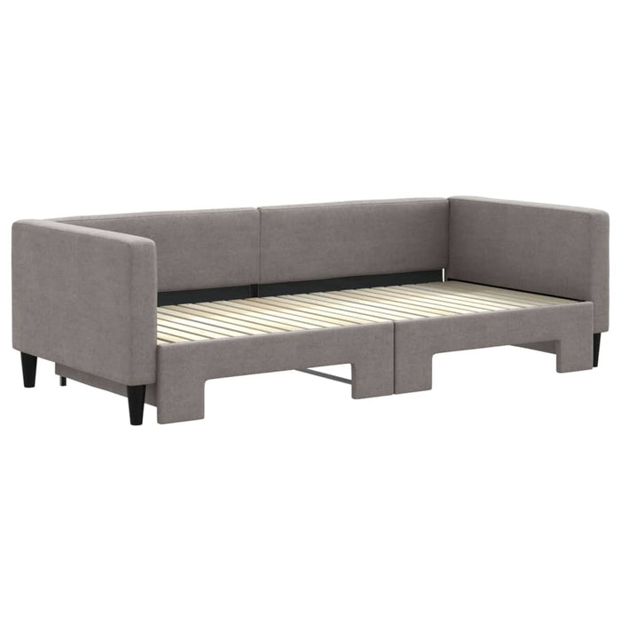 Pat de zi cu extensie, gri taupe, 90x200 cm, textil - WALTI WALTI
