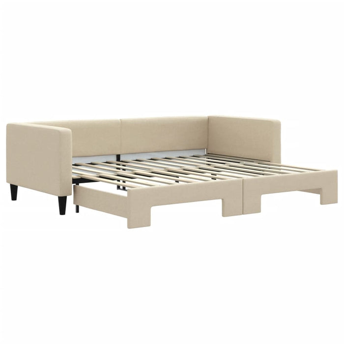Pat de zi cu extensie, crem, 90x200 cm, textil - WALTI WALTI