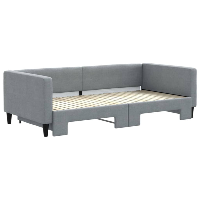 Pat de zi cu extensie, gri deschis, 100x200 cm, textil - WALTI WALTI