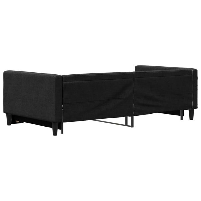 Pat de zi cu extensie, negru, 100x200 cm, textil - WALTI WALTI