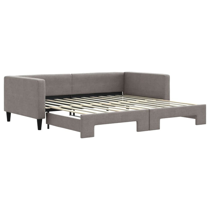 Pat de zi cu extensie, gri taupe, 100x200 cm, textil - WALTI WALTI