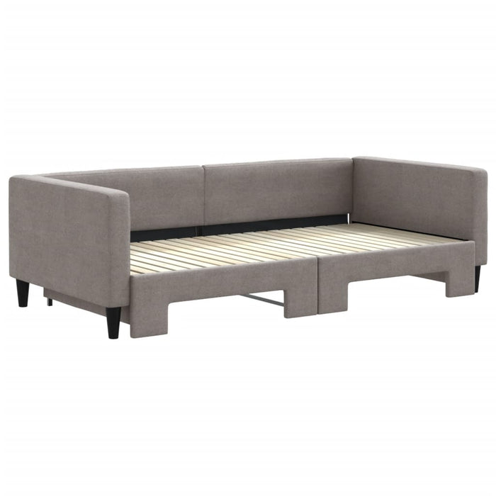 Pat de zi cu extensie, gri taupe, 100x200 cm, textil - WALTI WALTI