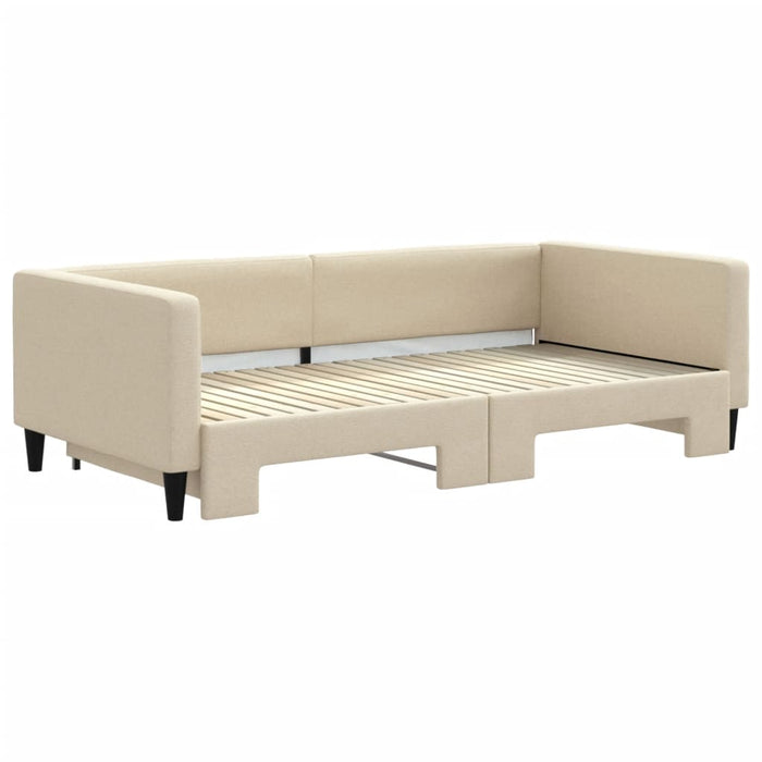 Pat de zi cu extensie, crem, 100x200 cm, textil - WALTI WALTI