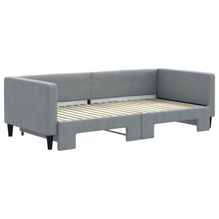 Pat de zi cu extensie, gri deschis, 90x190 cm, textil - WALTI WALTI