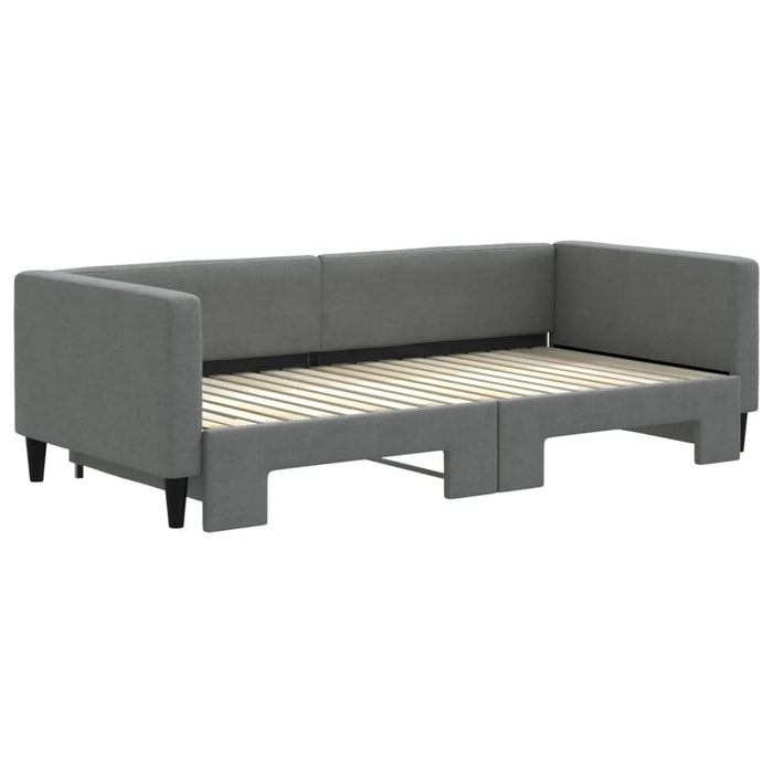 Pat de zi cu extensie, gri închis, 90x190 cm, textil - WALTI WALTI