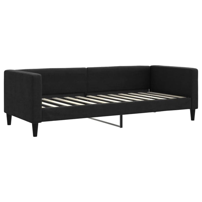 Pat de zi cu extensie și saltele, negru, 80x200 cm, textil - WALTI WALTI
