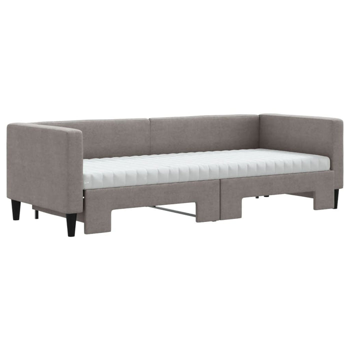Pat de zi cu extensie și saltele, gri taupe, 80x200 cm, textil - WALTI WALTI