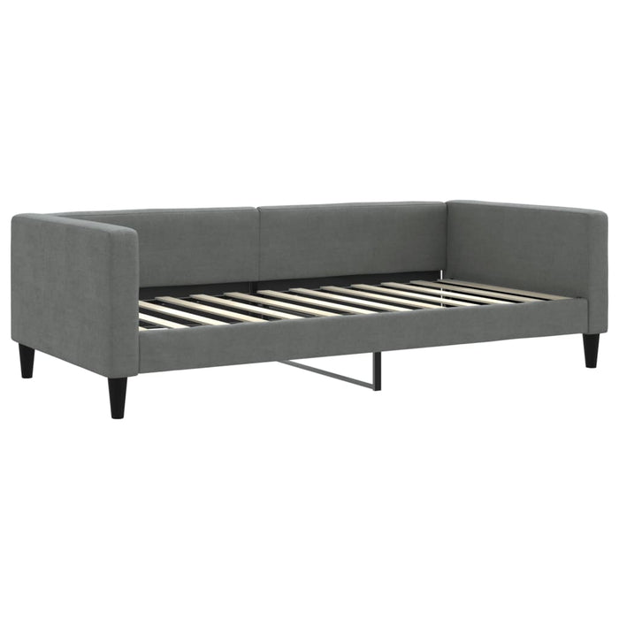 Pat de zi cu extensie și saltele, gri închis, 100x200 cm textil - WALTI WALTI