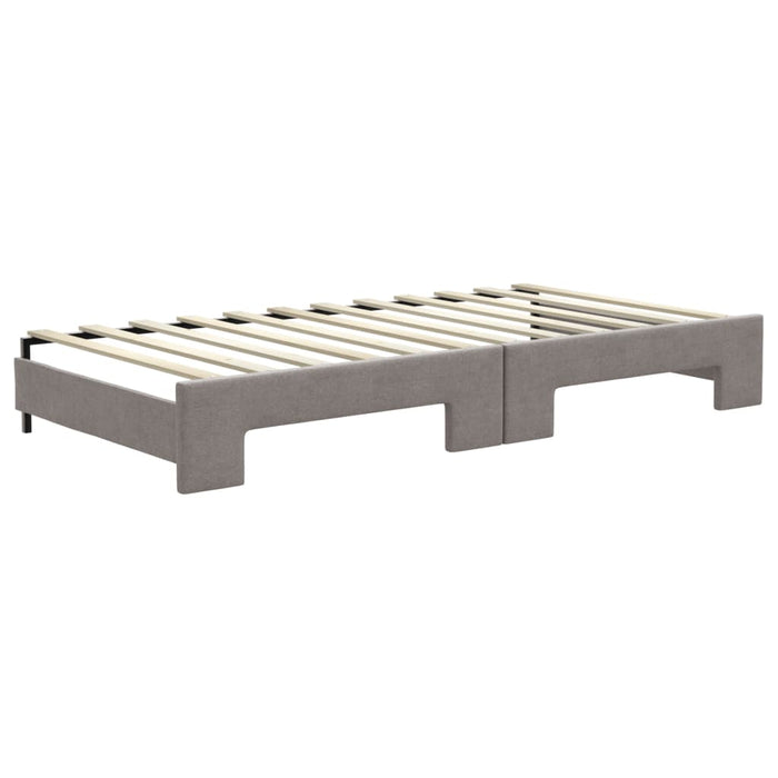 Pat de zi cu extensie și saltele, gri taupe, 100x200 cm, textil - WALTI WALTI