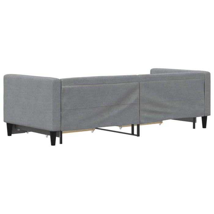 Pat de zi cu extensie și sertare, gri deschis, 80x200 cm textil - WALTI WALTI