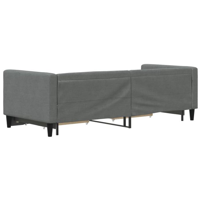 Pat de zi cu extensie și sertare, gri închis, 80x200 cm textil - WALTI WALTI