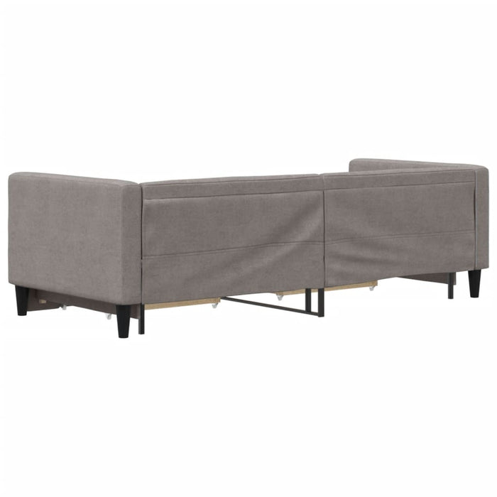 Pat de zi cu extensie și sertare, gri taupe, 80x200 cm, textil - WALTI WALTI