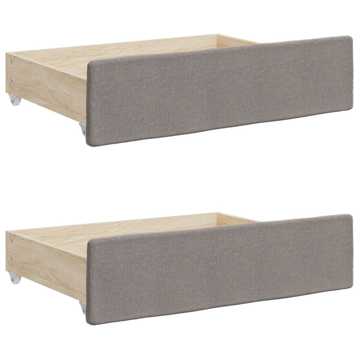 Pat de zi cu extensie și sertare, gri taupe, 80x200 cm, textil - WALTI WALTI