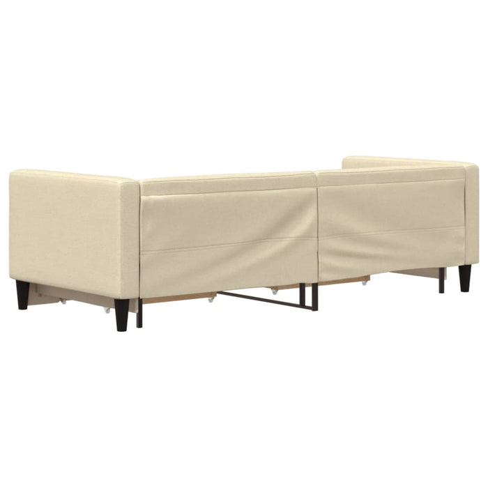 Pat de zi cu extensie și sertare, crem, 80x200 cm, textil - WALTI WALTI