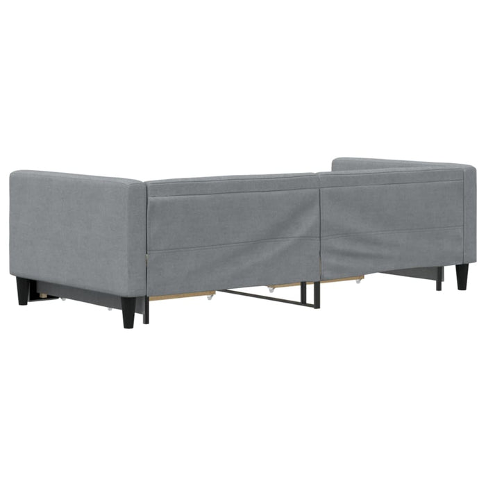 Pat de zi cu extensie și sertare, gri deschis, 90x200 cm textil - WALTI WALTI