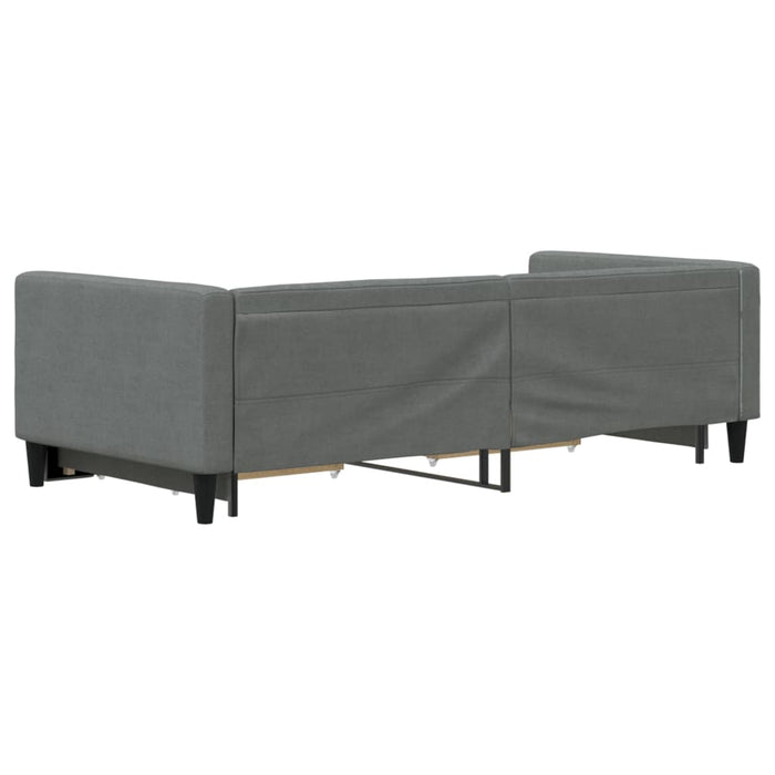 Pat de zi cu extensie și sertare, gri închis, 90x200 cm textil - WALTI WALTI