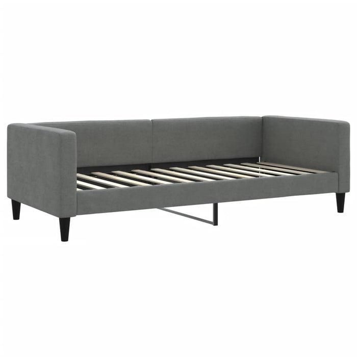 Pat de zi cu extensie și sertare, gri închis, 90x200 cm textil - WALTI WALTI
