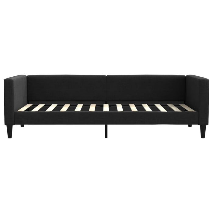 Pat de zi cu extensie și sertare, negru, 90x200 cm, textil - WALTI WALTI