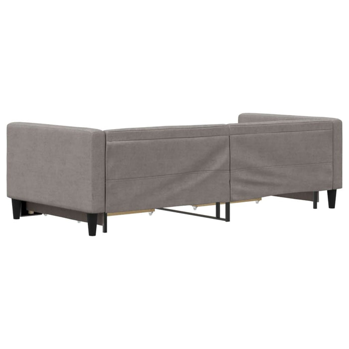 Pat de zi cu extensie și sertare, gri taupe, 90x200 cm, textil - WALTI WALTI