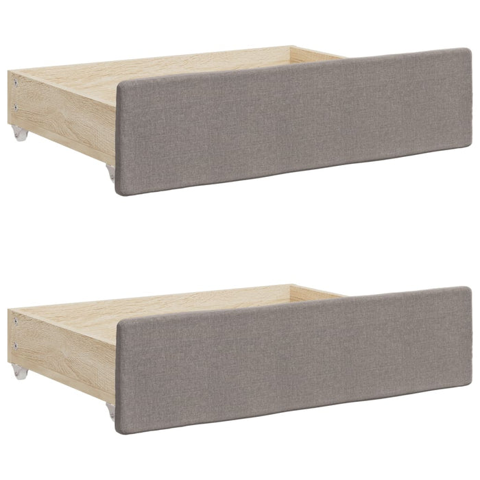 Pat de zi cu extensie și sertare, gri taupe, 90x200 cm, textil - WALTI WALTI