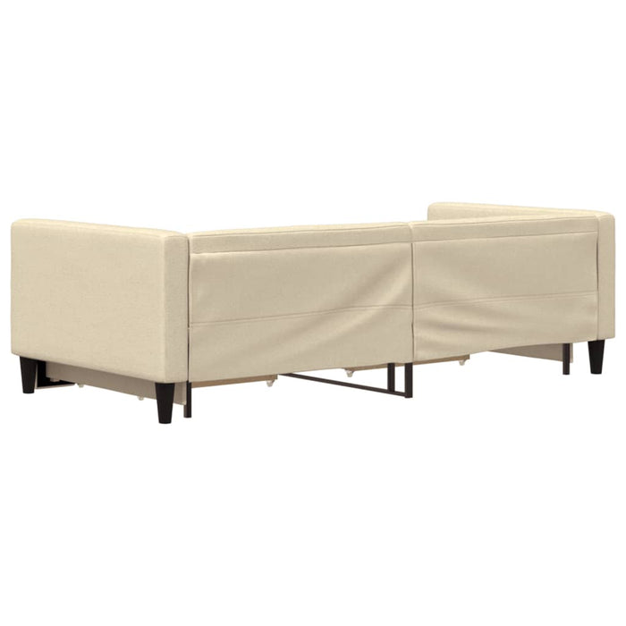 Pat de zi cu extensie și sertare, crem, 90x200 cm, textil - WALTI WALTI