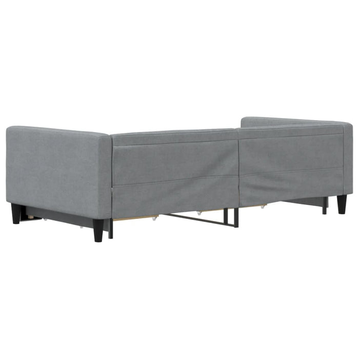 Pat de zi cu extensie și sertare, gri deschis 100x200 cm textil - WALTI WALTI