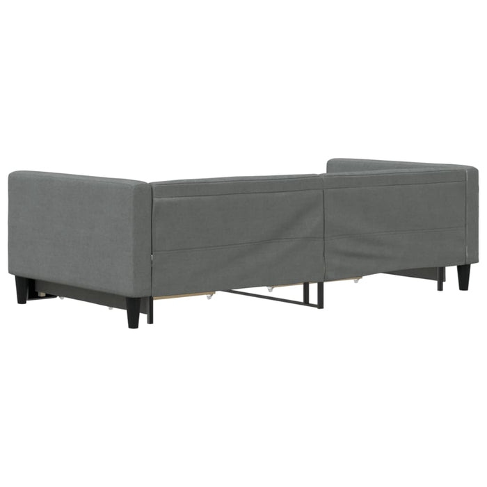 Pat de zi cu extensie și sertare, gri închis, 100x200 cm textil - WALTI WALTI