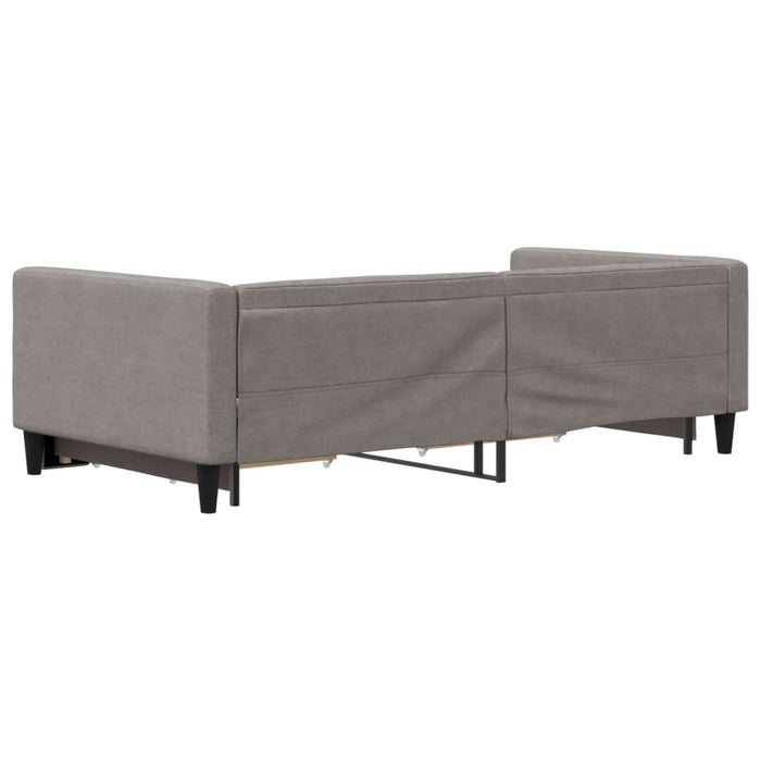 Pat de zi cu extensie și sertare, gri taupe, 100x200 cm, textil - WALTI WALTI