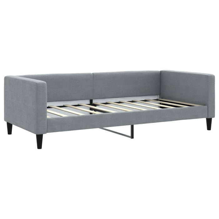 Pat de zi cu extensie și sertare, gri deschis, 90x190cm, textil WALTI