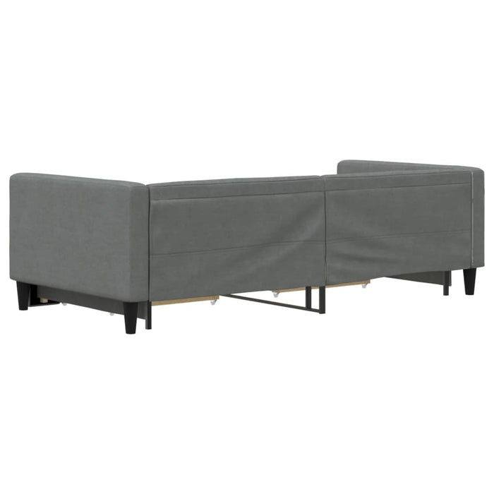 Pat de zi cu extensie și sertare, gri închis, 90x190cm, textil - WALTI WALTI