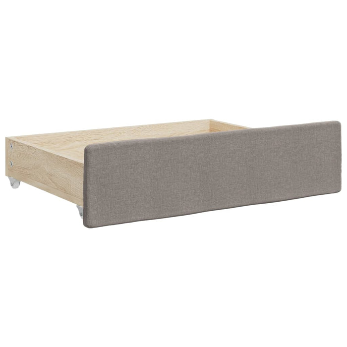 Pat de zi cu extensie și sertare, gri taupe, 90x200 cm, textil - WALTI WALTI