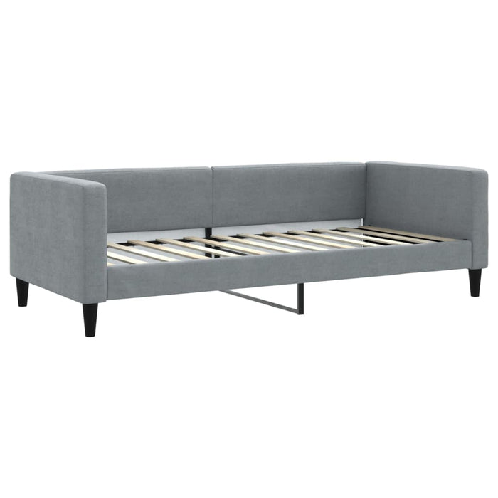 Pat de zi cu extensie și sertare, gri deschis 100x200 cm textil - WALTI WALTI