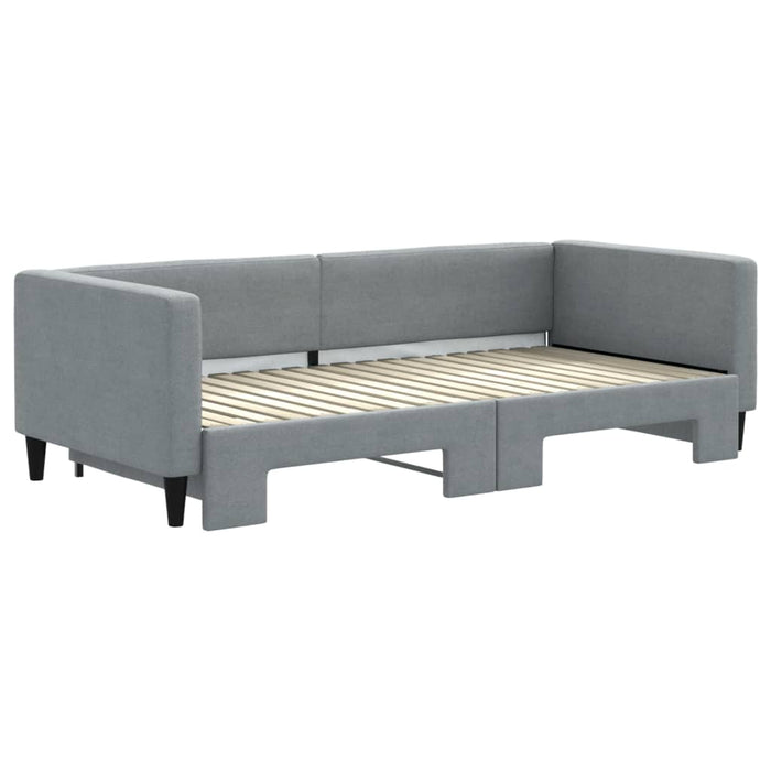 Pat de zi cu extensie, gri deschis, 100x190 cm, textil WALTI