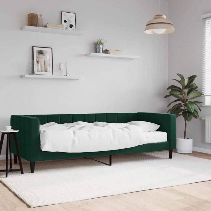 Pat de zi cu saltea, verde închis, 80x200 cm, catifea - WALTI WALTI