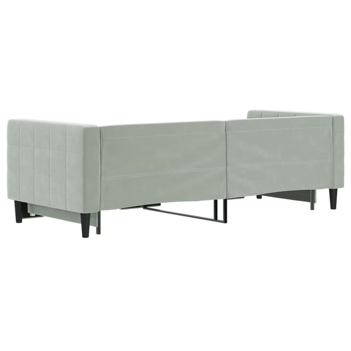 Pat de zi cu extensie, gri deschis, 80x200 cm, catifea WALTI