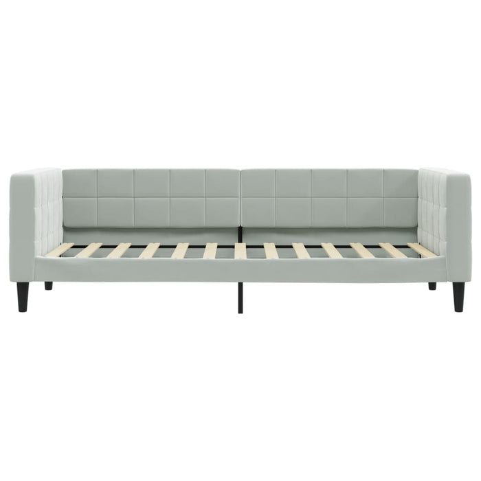 Pat de zi cu extensie, gri deschis, 80x200 cm, catifea WALTI