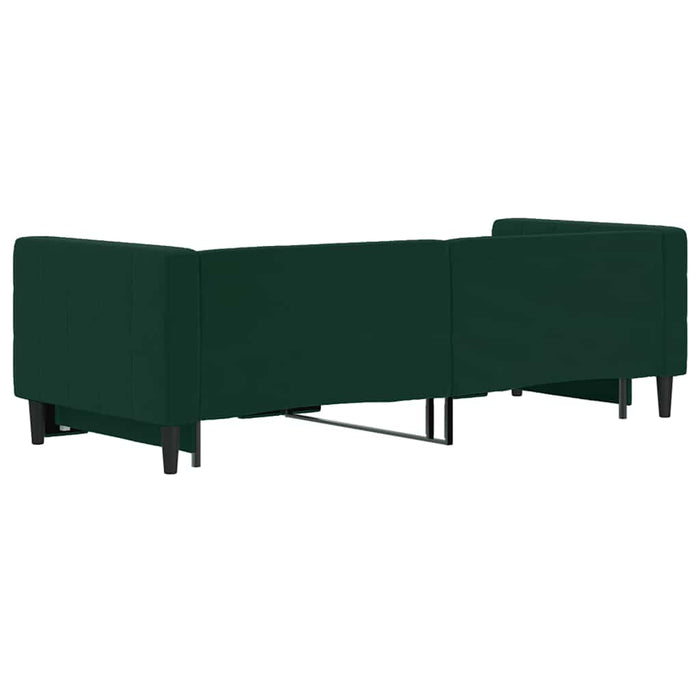 Pat de zi cu extensie, verde închis, 80x200 cm, catifea WALTI