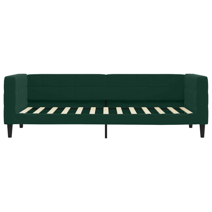 Pat de zi cu extensie, verde închis, 80x200 cm, catifea WALTI