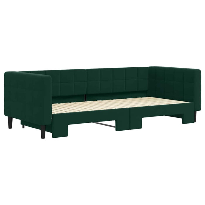 Pat de zi cu extensie, verde închis, 90x200 cm, catifea - WALTI WALTI