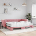 Pat de zi cu extensie și saltea, roz, 90x200 cm, catifea - WALTI WALTI