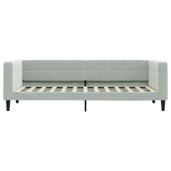 Pat de zi cu extensie și sertare, gri deschis 80x200 cm catifea WALTI